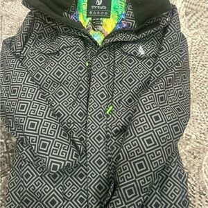 Black Geometric Ski & Snowboard Jacket
